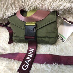 NEW GANNI crossbody bag in green